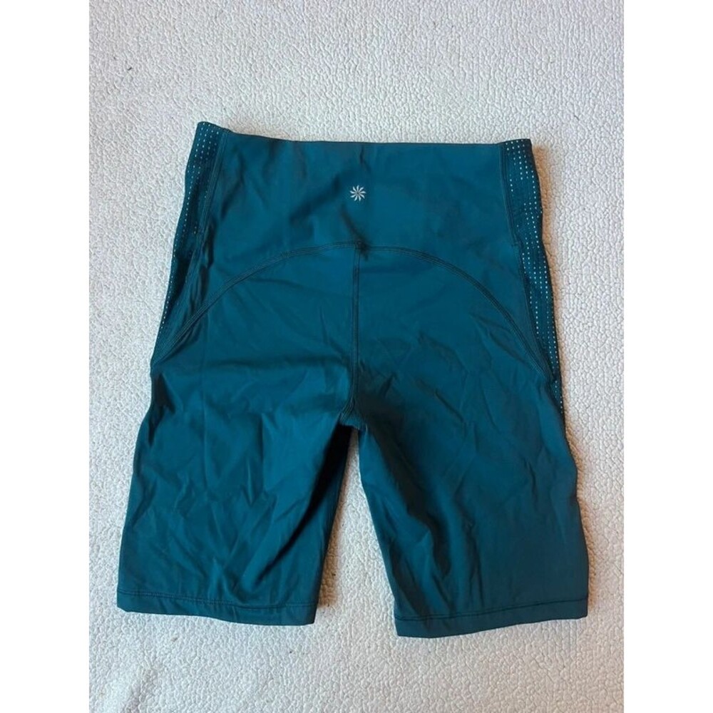 Athleta Hiit It 9” Bike Shorts Teal Blue Womens Small